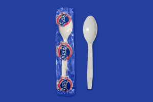 foto cucharas tasty fondo azul